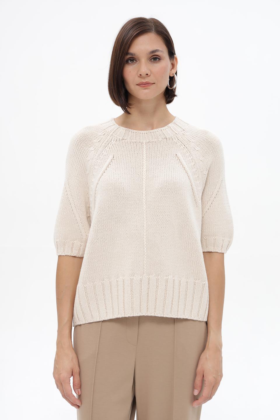 Пуловер Lecomte бежевый с рукавом 3/4