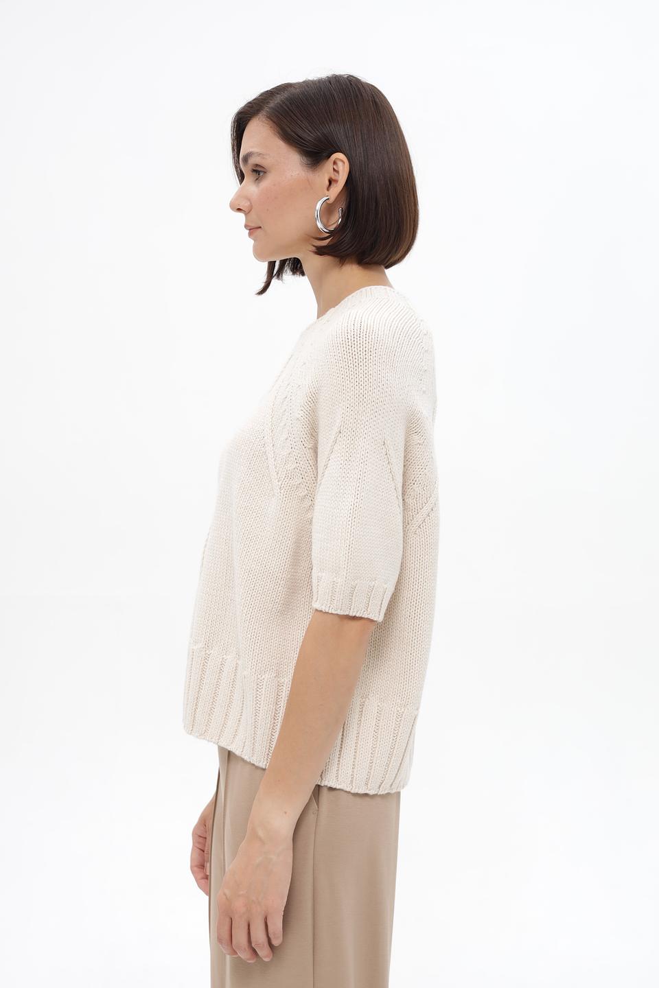 Пуловер Lecomte бежевый с рукавом 3/4