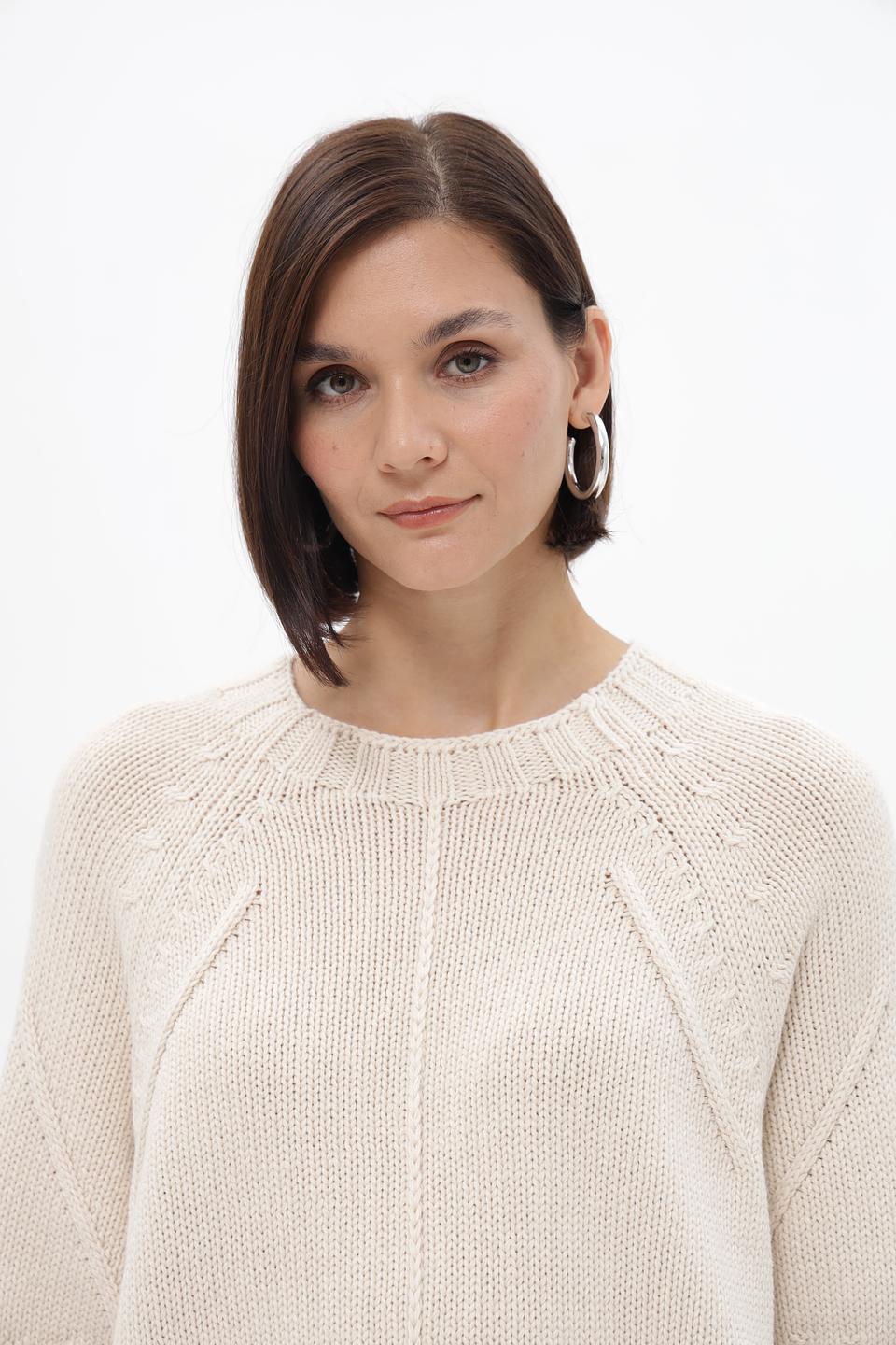 Пуловер Lecomte бежевый с рукавом 3/4