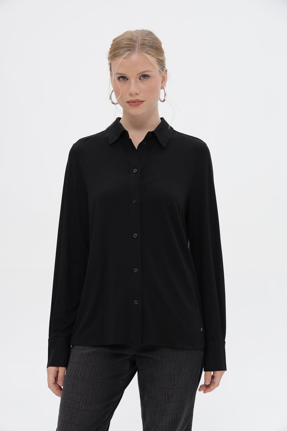 Рубашка Bugatti черная с длинным рукавом