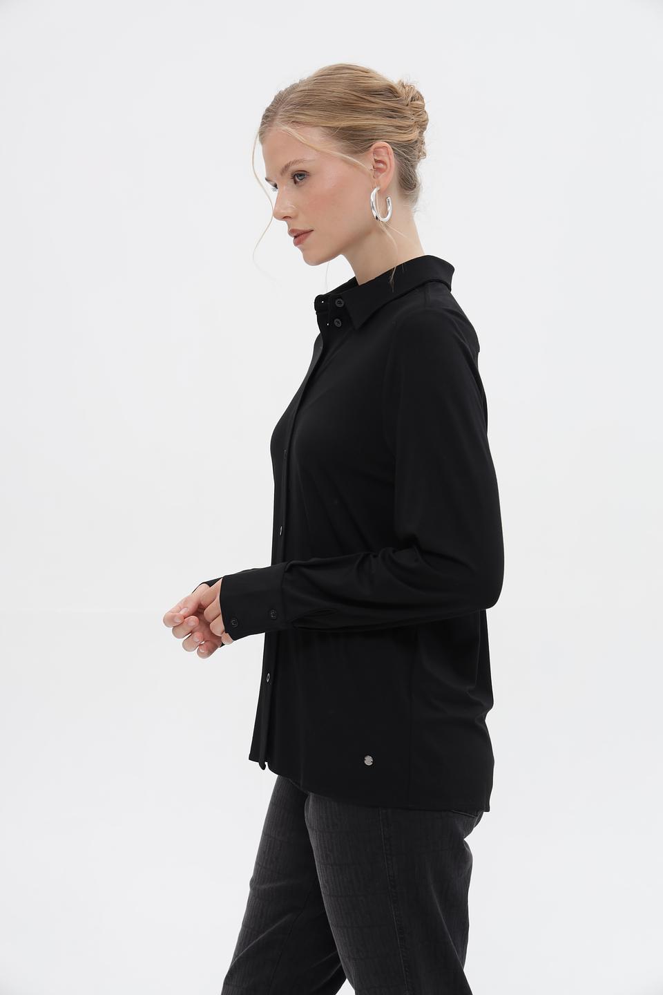 Рубашка Bugatti черная с длинным рукавом