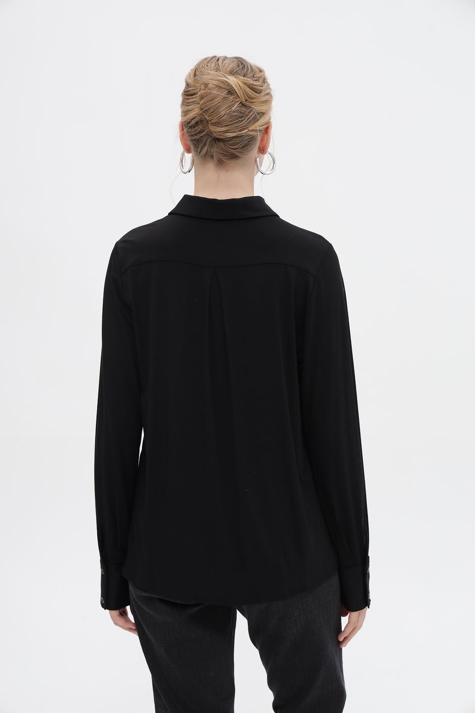 Рубашка Bugatti черная с длинным рукавом