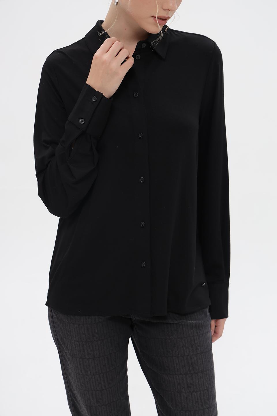 Рубашка Bugatti черная с длинным рукавом