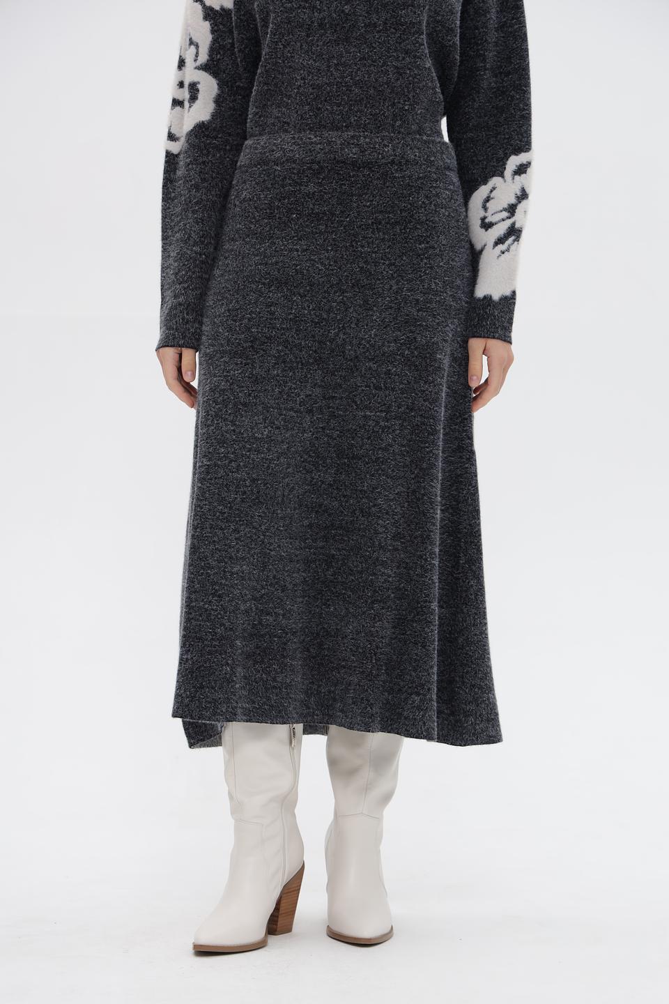 Юбка вязаная UNQ с цветочным узором