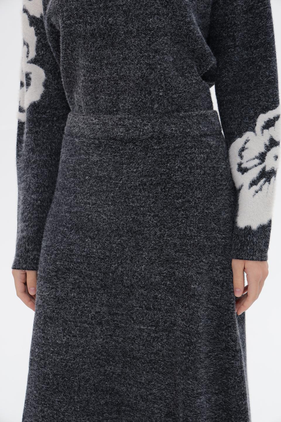 Юбка вязаная UNQ с цветочным узором