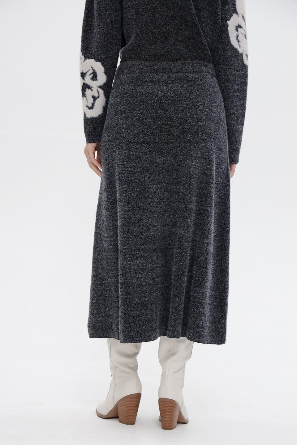 Юбка вязаная UNQ с цветочным узором