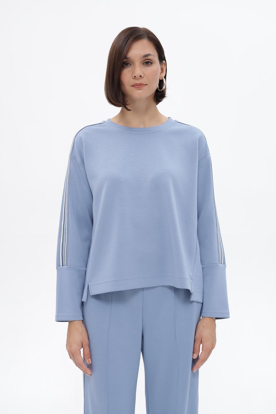 Пуловер Lecomte с полосками голубой