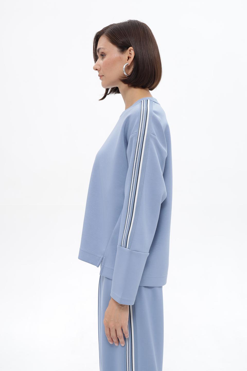 Пуловер Lecomte с полосками голубой