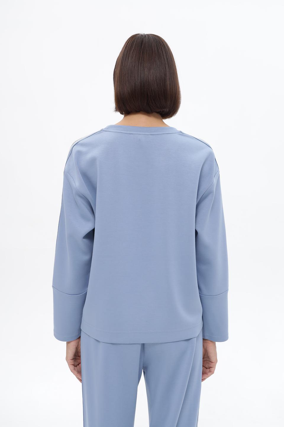 Пуловер Lecomte с полосками голубой