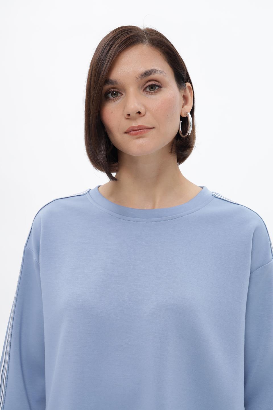 Пуловер Lecomte с полосками голубой