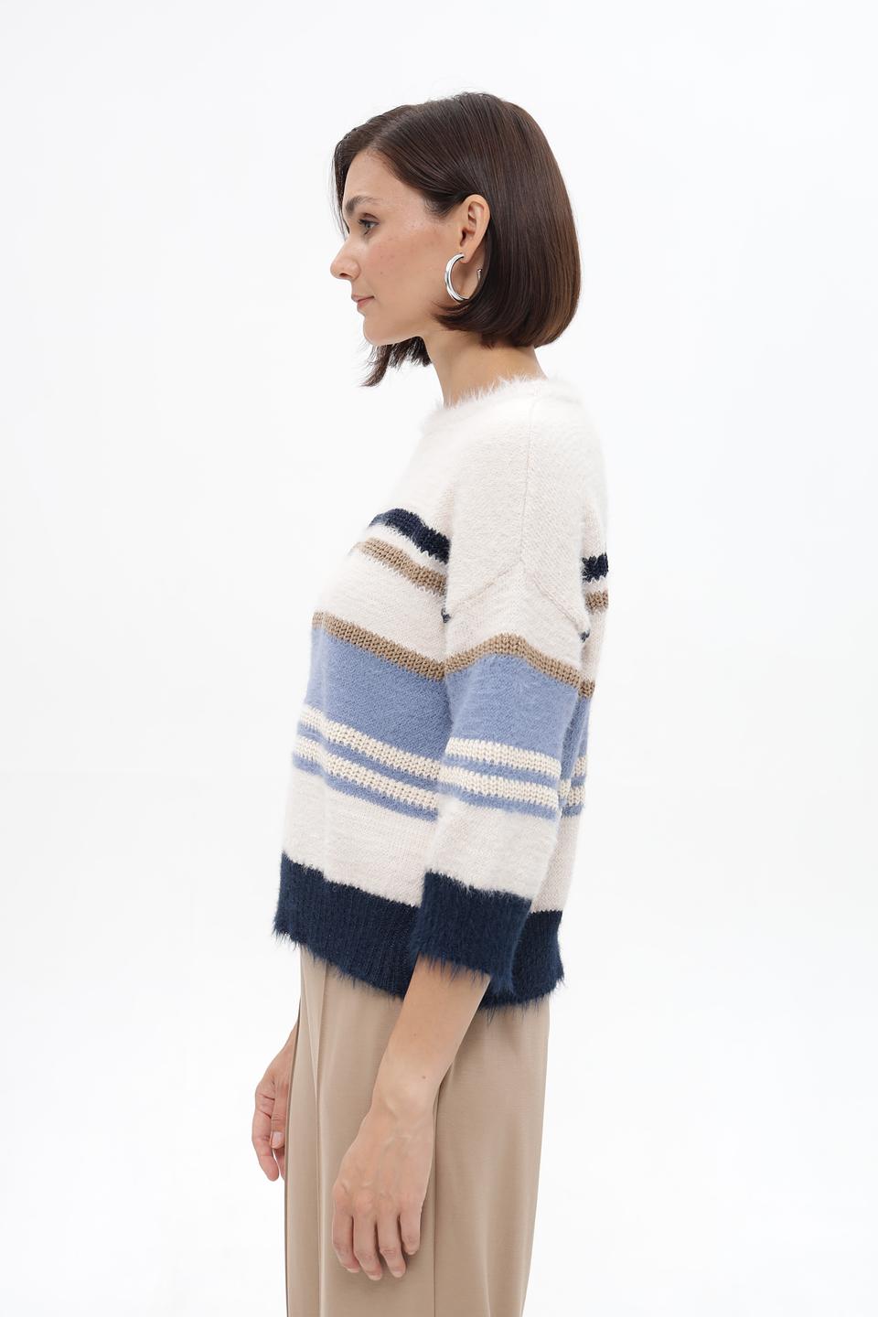 Пуловер Lecomte в полоску