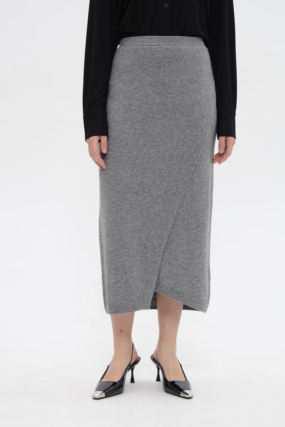 Юбка Oui серая с запахом