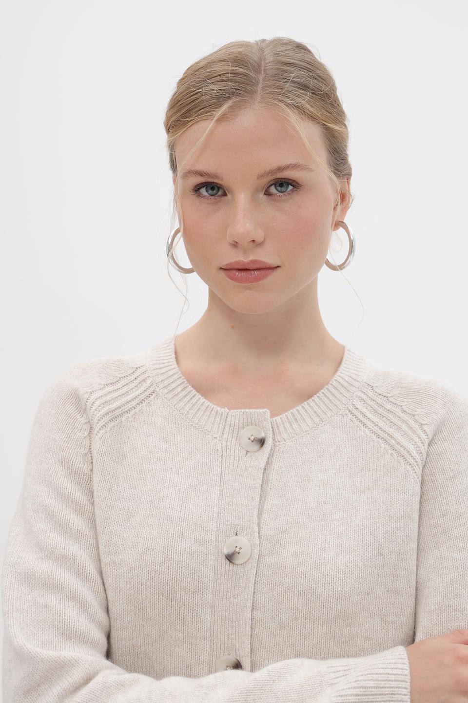 Жакет Oui вязаный бежевый