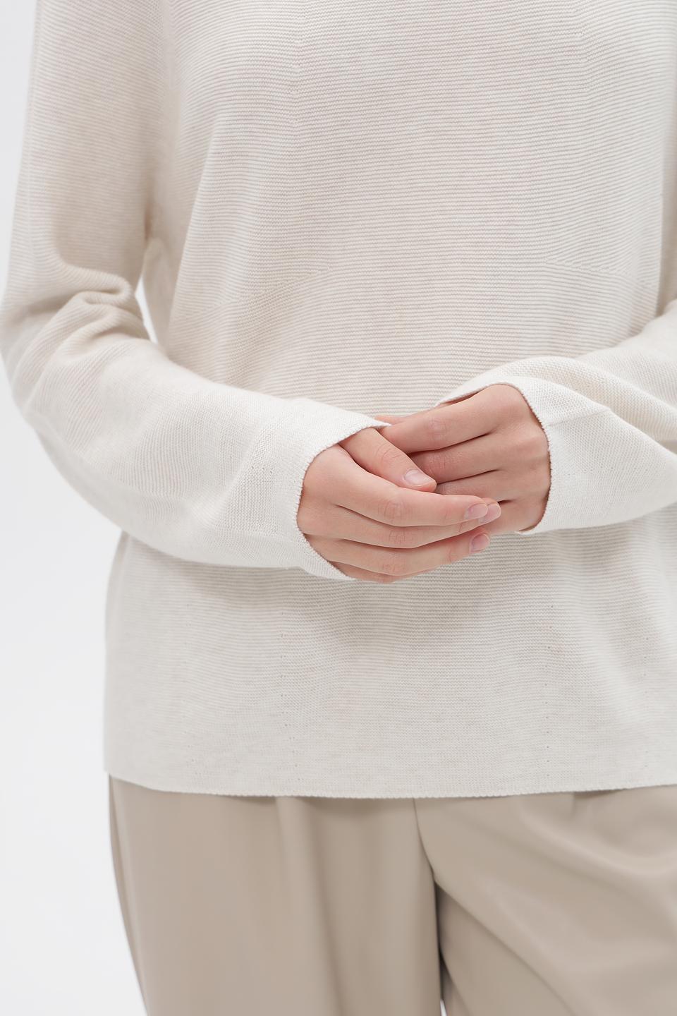 Пуловер Oui бежевый