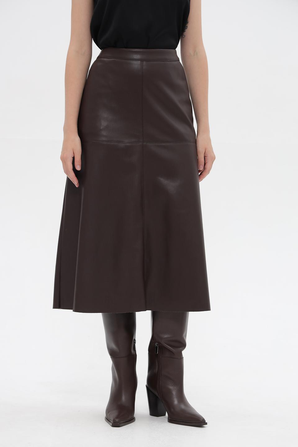 Юбка из экокожи Betty Barclay коричневая