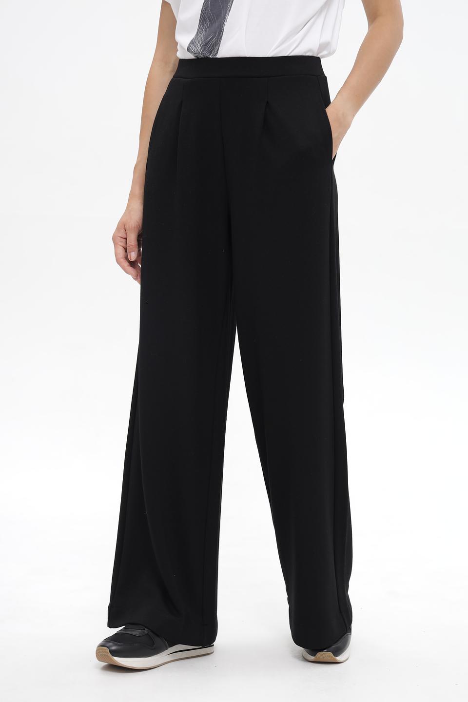 Брюки Monari черные широкие с защипами