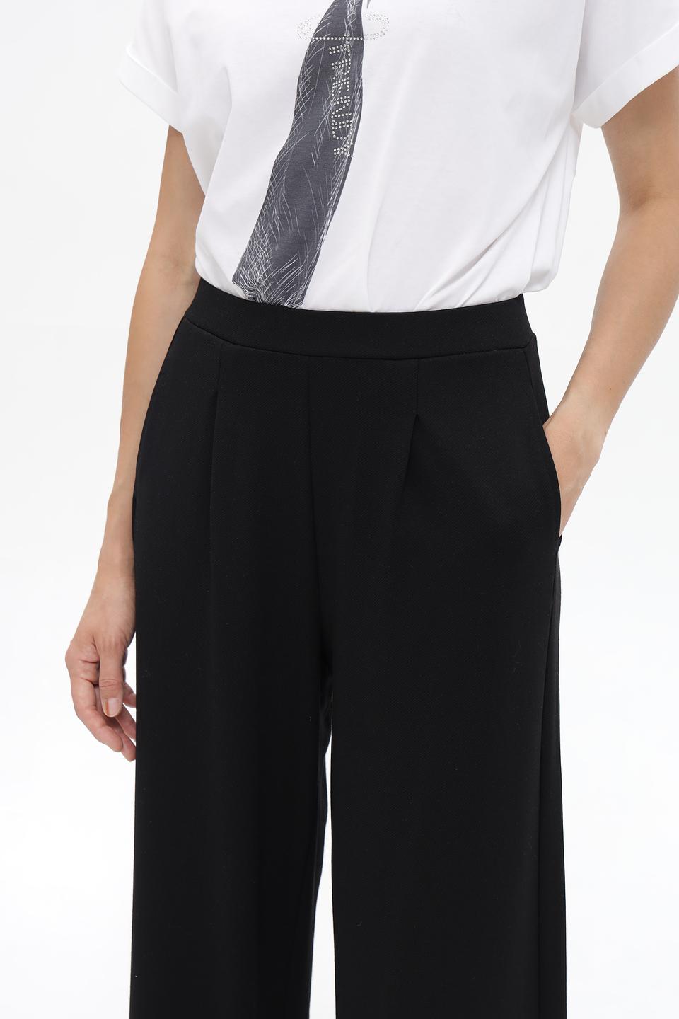 Брюки Monari черные широкие с защипами
