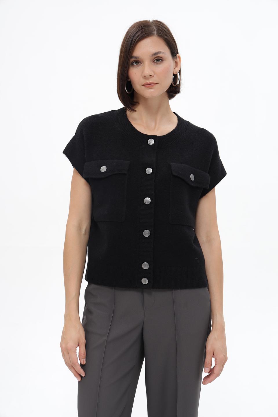 Жакет Monari чёрный с карманами