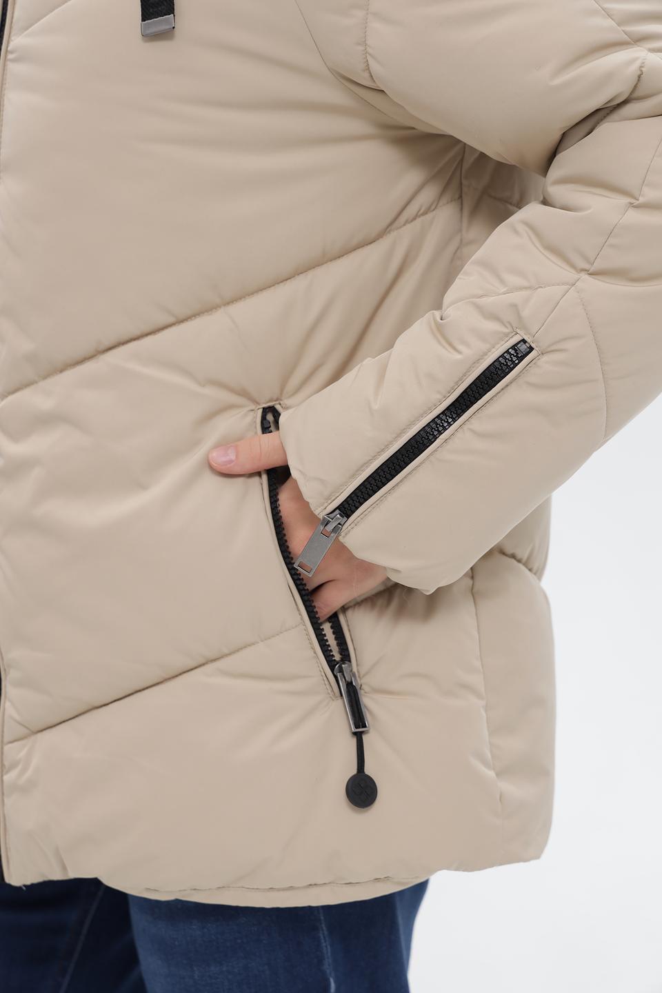 Куртка District стеганая бежевая