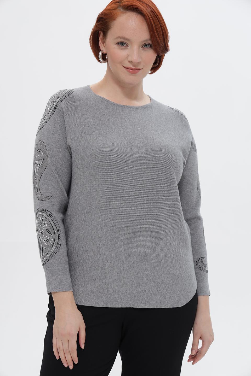 Пуловер Passioni с узором серый