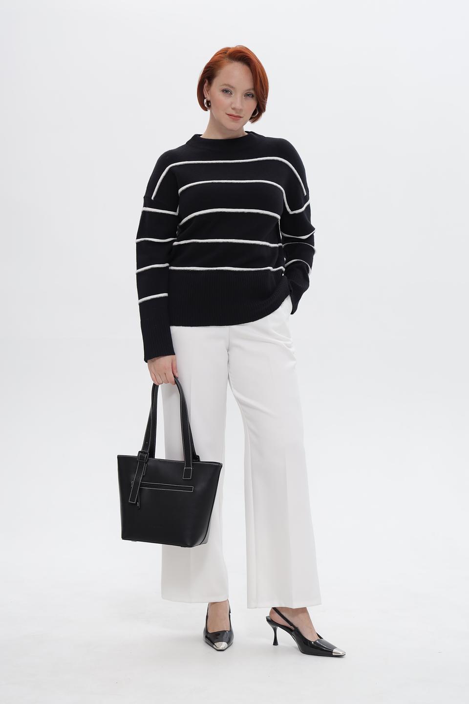 Пуловер Lebek в полоску