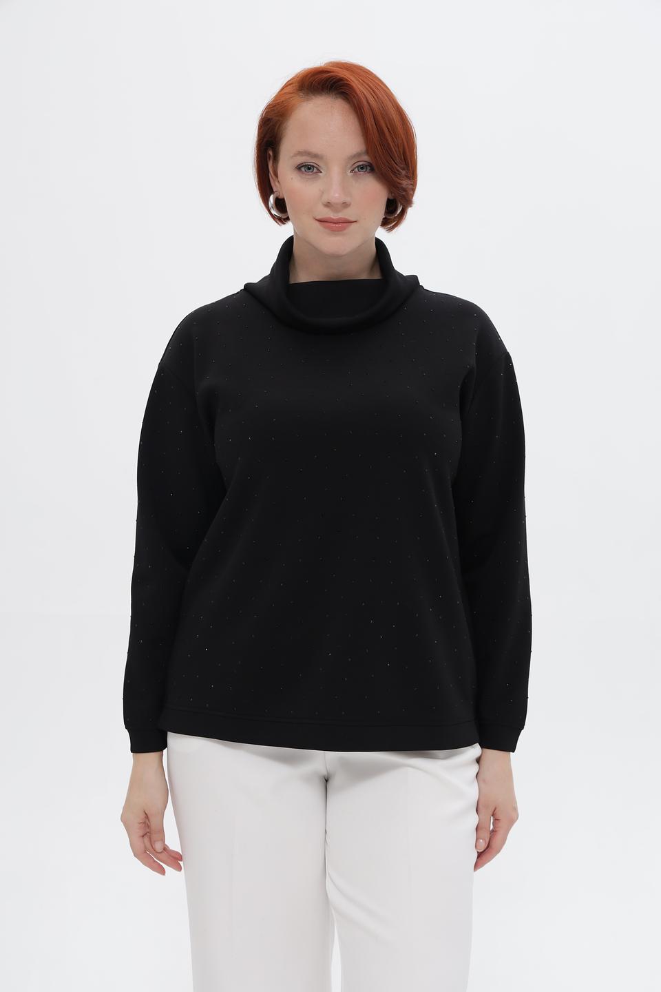 Пуловер Lebek с пайетками черный