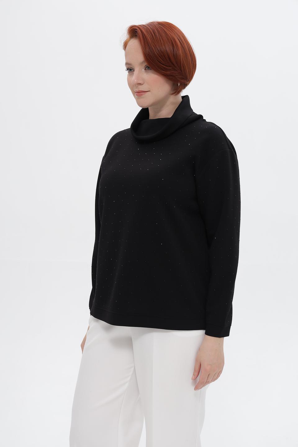 Пуловер Lebek с пайетками черный