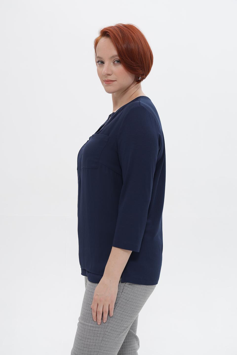 Блуза Rabe collection темно-синяя с карманами