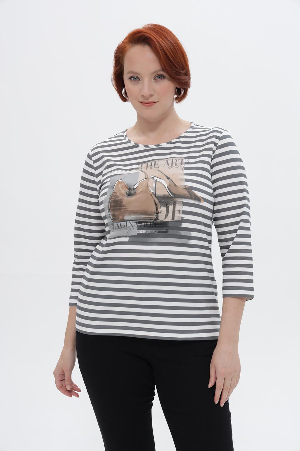 Футболка Rabe collection в полоску с принтом