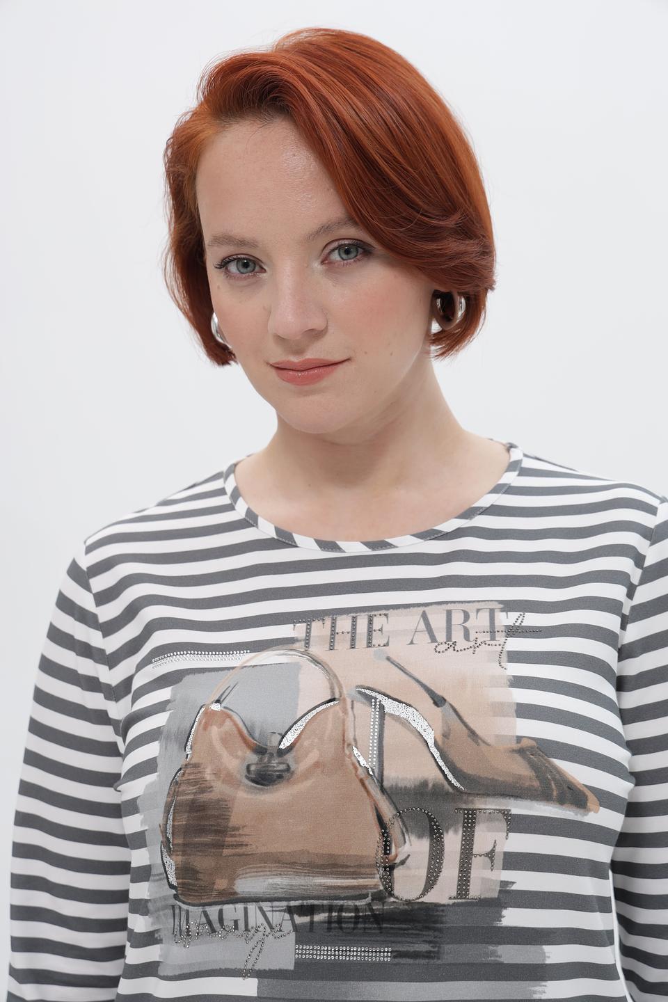 Футболка Rabe collection в полоску с принтом