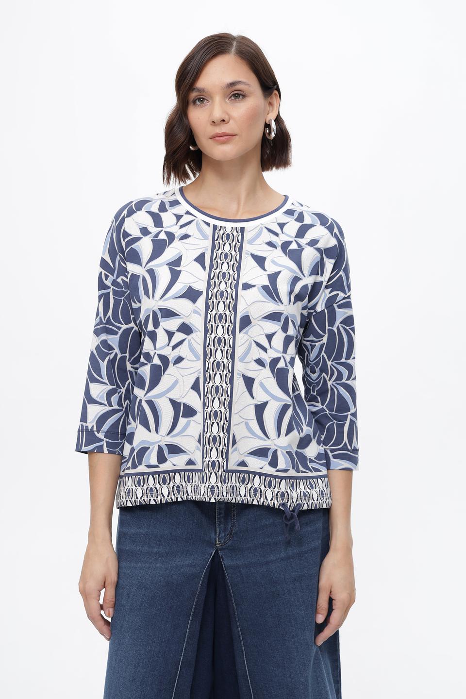Блуза Olsen с принтом синий