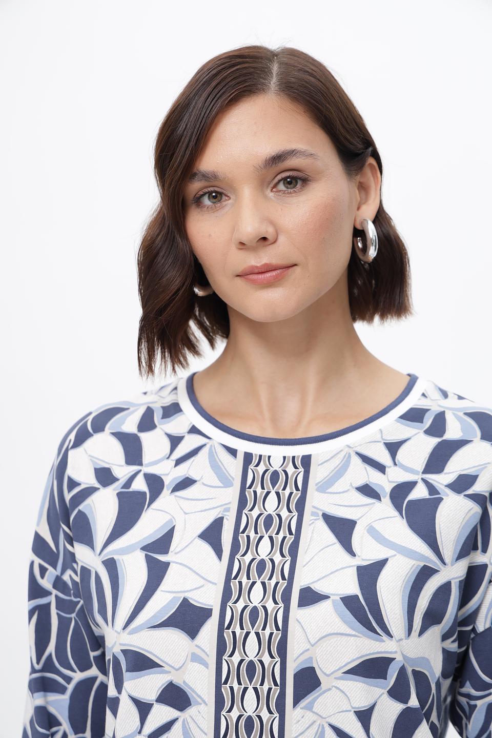 Блуза Olsen с принтом синий
