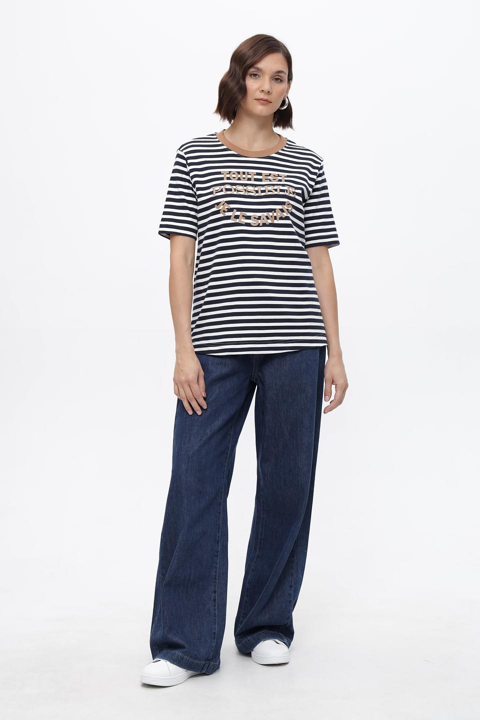 Футболка Steilmann в полоску с надписью