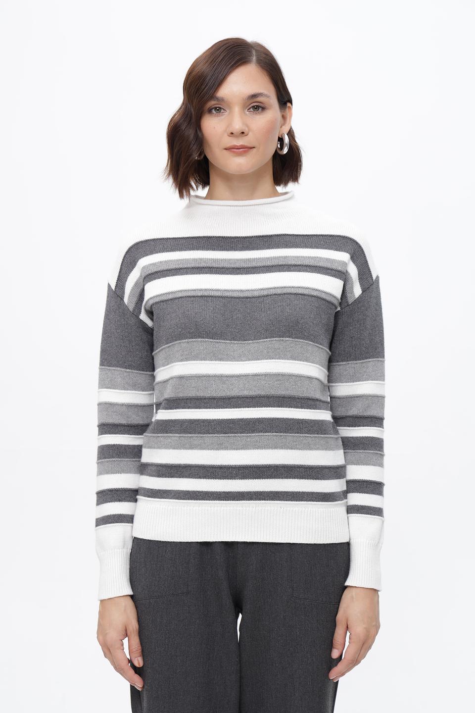 Пуловер Lebek в полоску