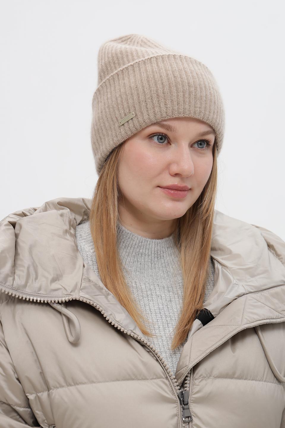 Шапка Seeberger кашемир бежевая