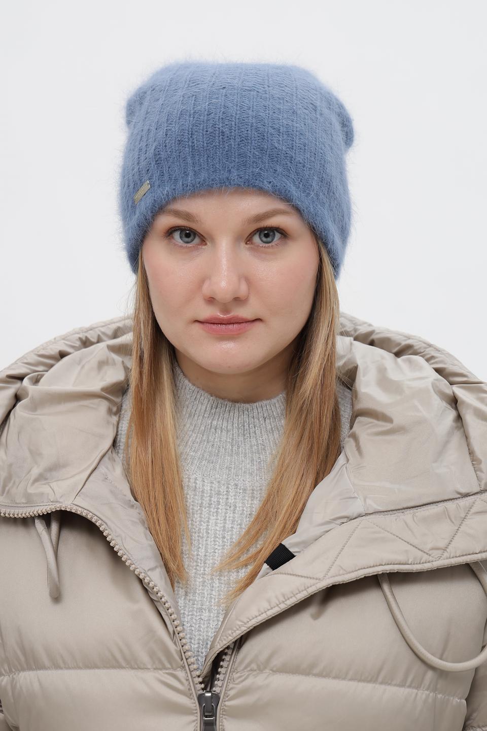 Шапка Seeberger вязаная голубая