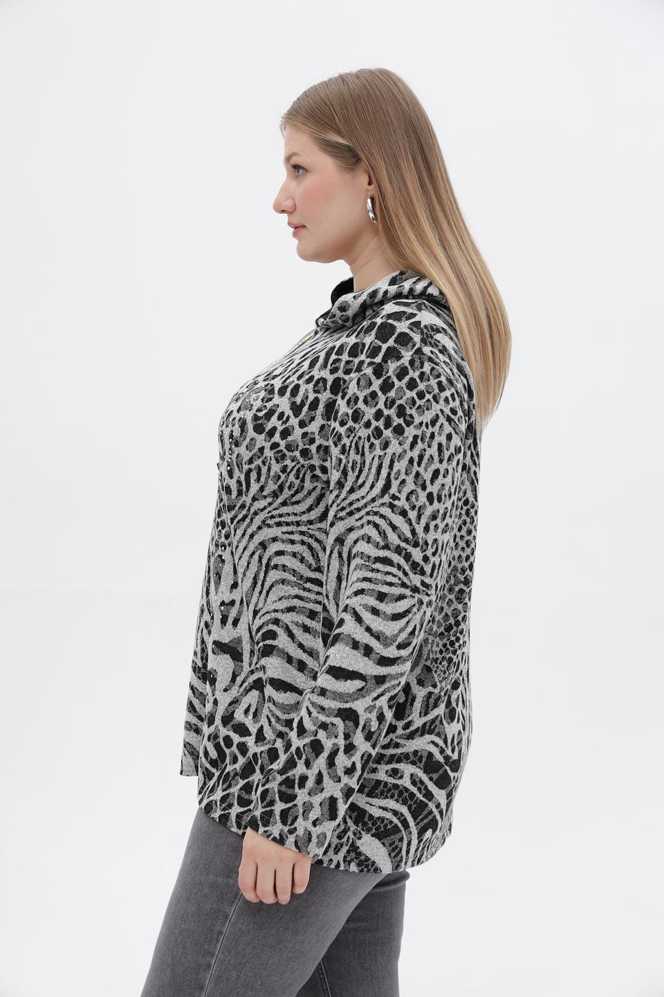 Пуловер с капюшоном Doris Streich с принтом