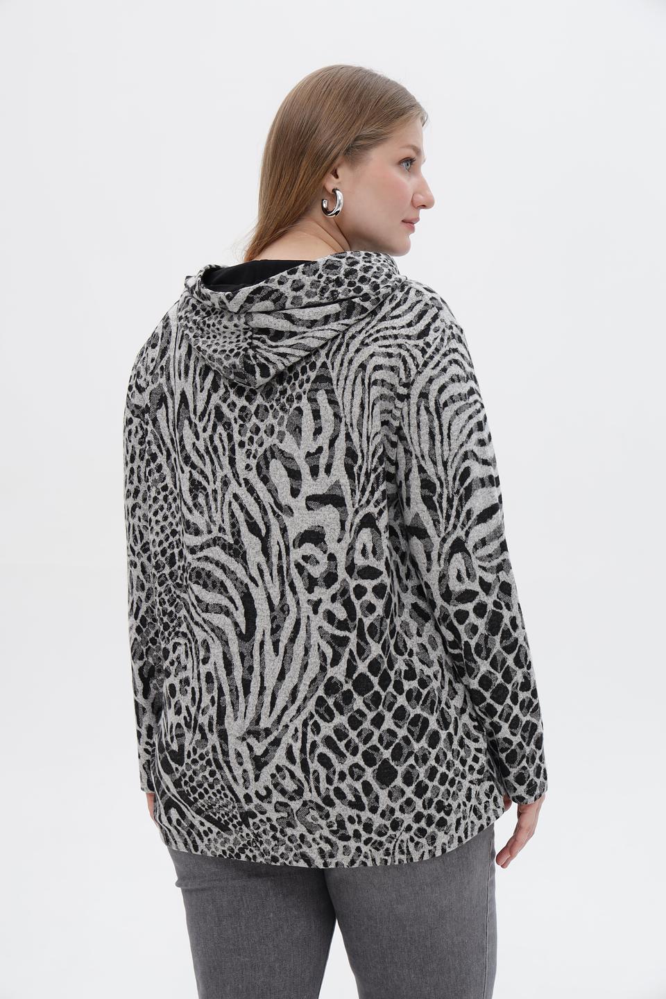 Пуловер с капюшоном Doris Streich с принтом