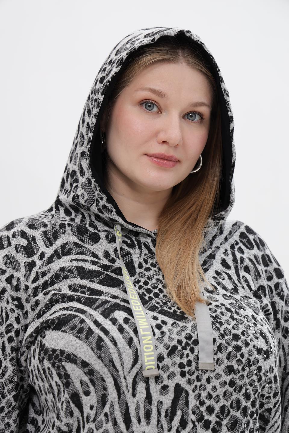 Пуловер с капюшоном Doris Streich с принтом