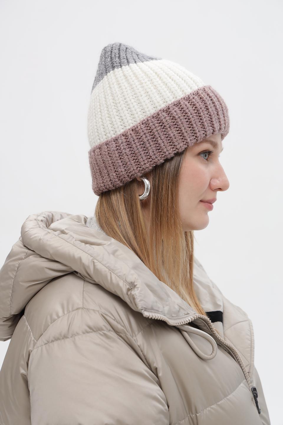 Шапка Marhatter вязаная трёхцветная