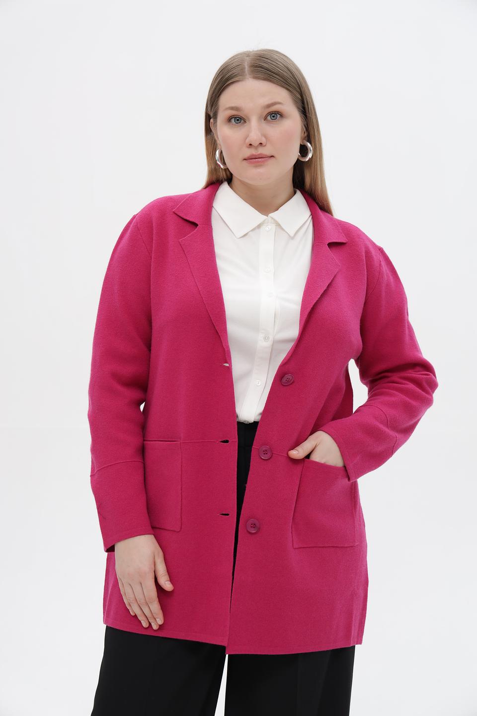 Жакет Lebek вязаный фуксия