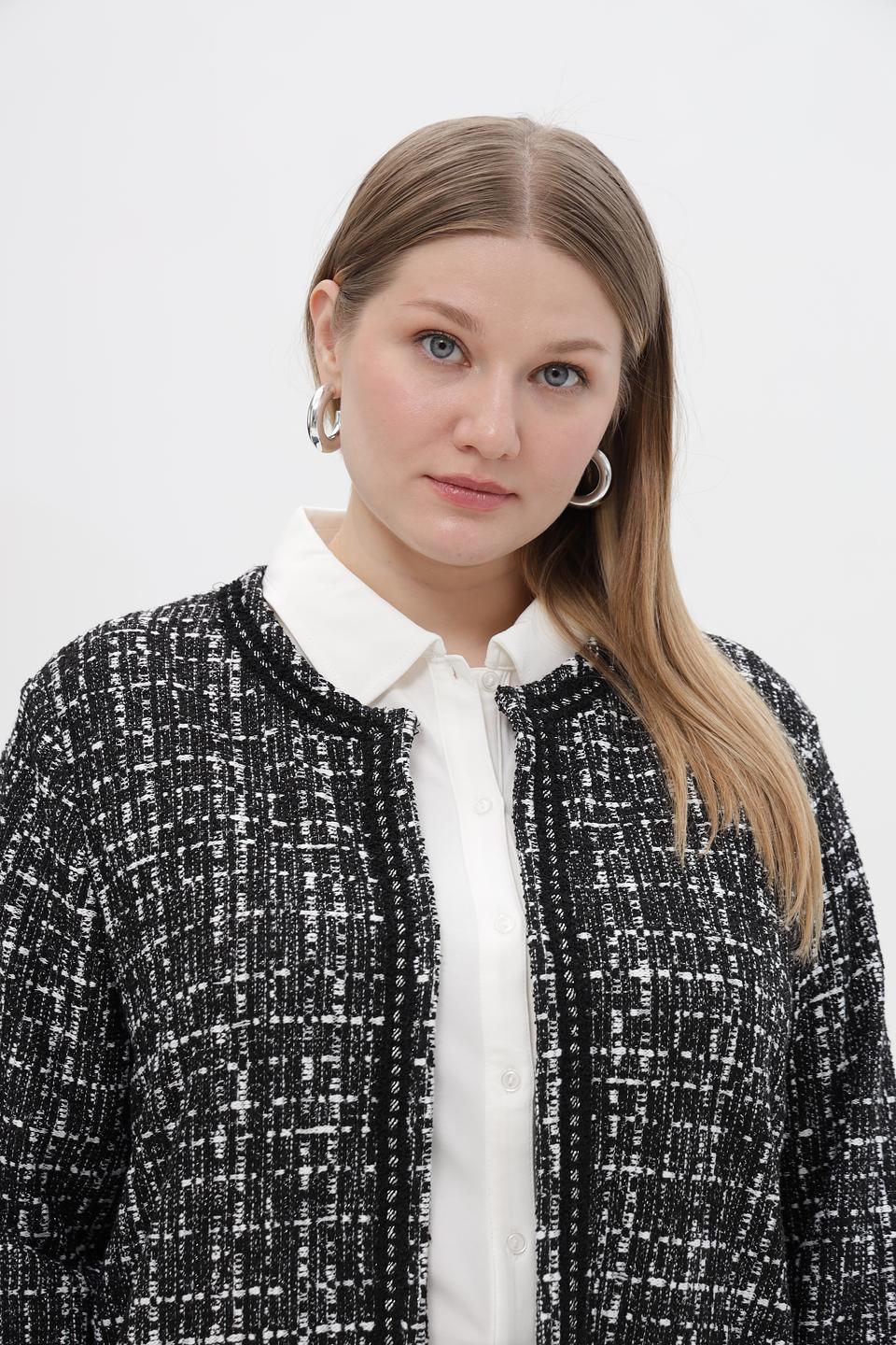 Жакет Lebek клетчатый черный