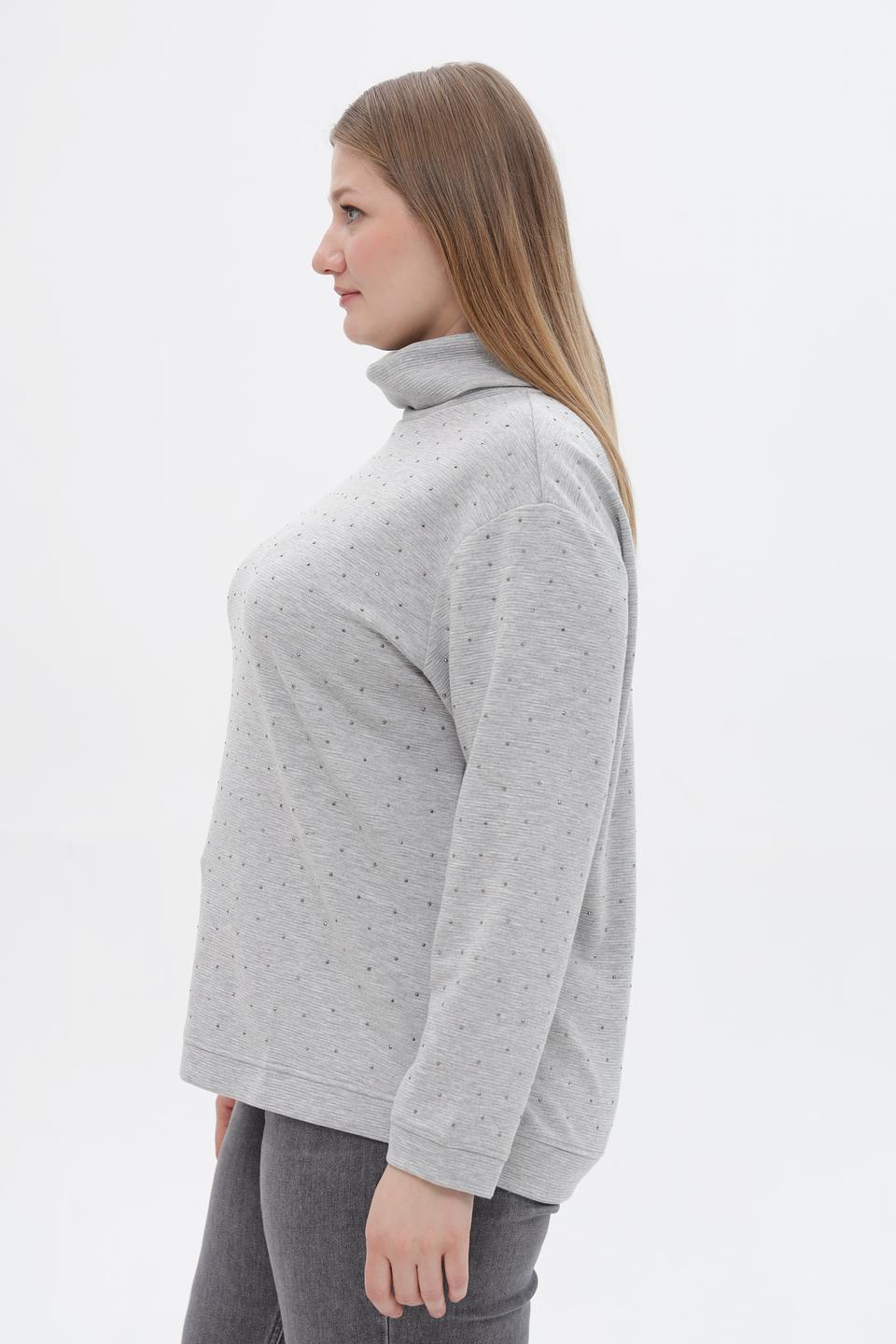 Пуловер Barbara Lebek серый с точками