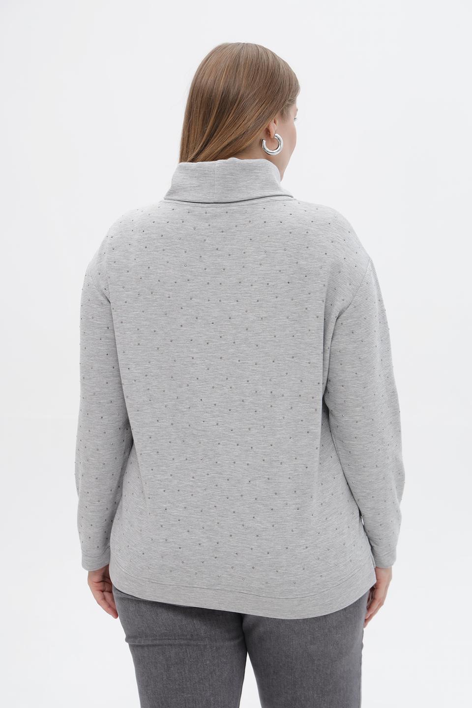 Пуловер Barbara Lebek серый с точками