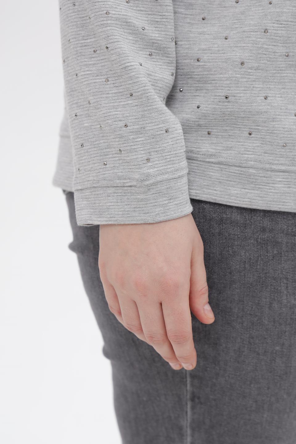 Пуловер Barbara Lebek серый с точками