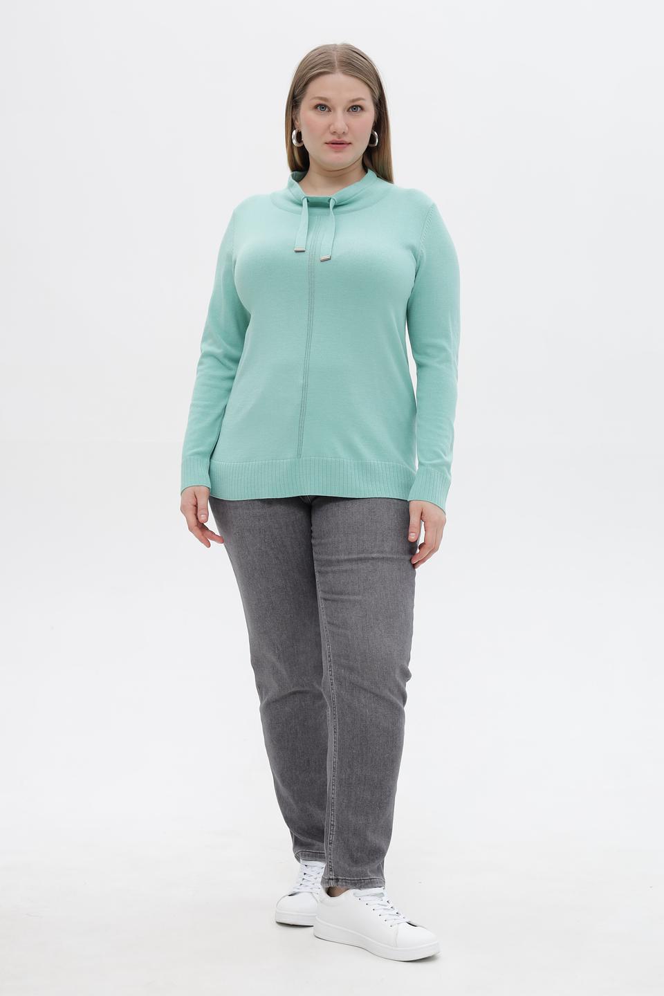 Пуловер Lebek с завязками мятный