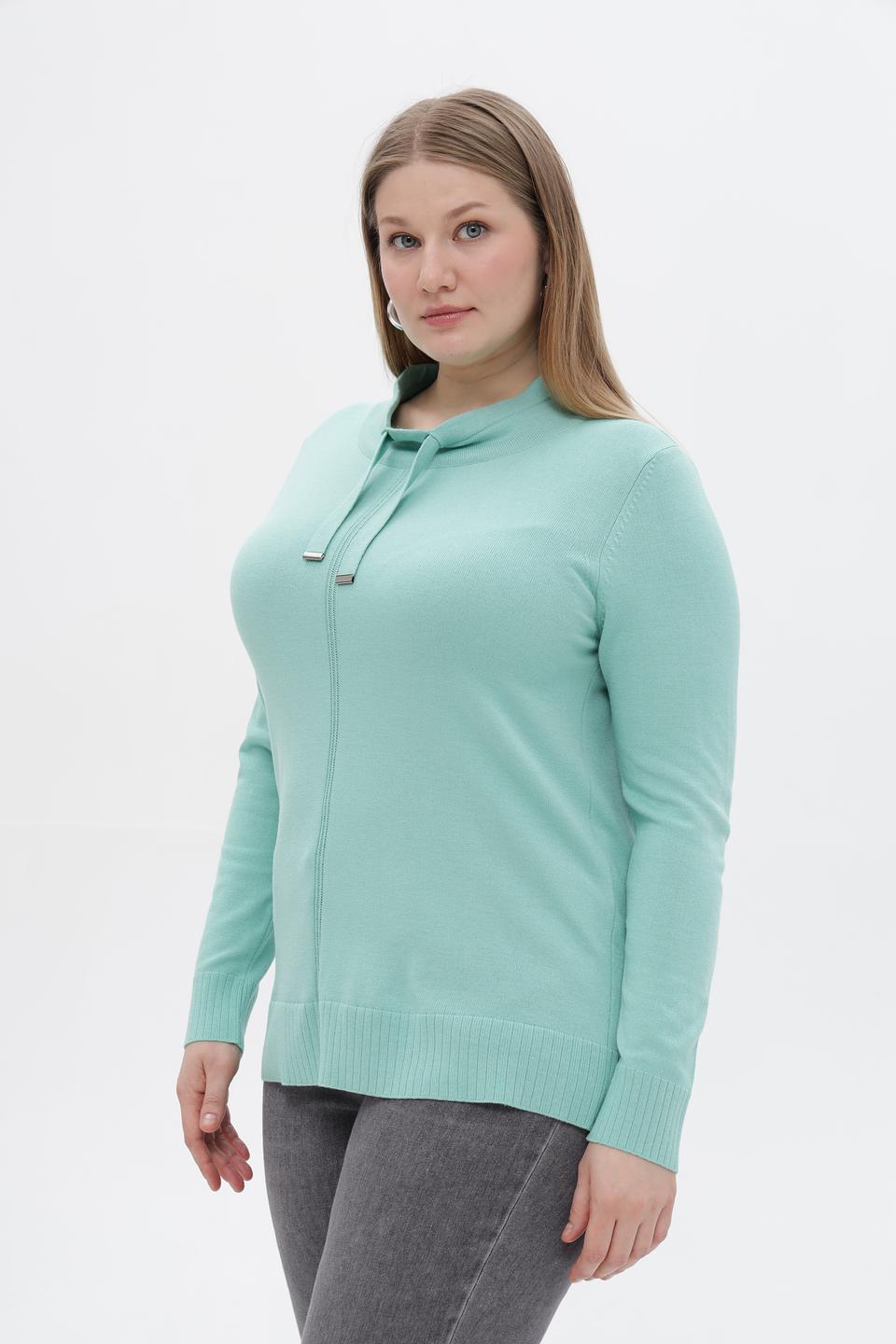 Пуловер Lebek с завязками мятный