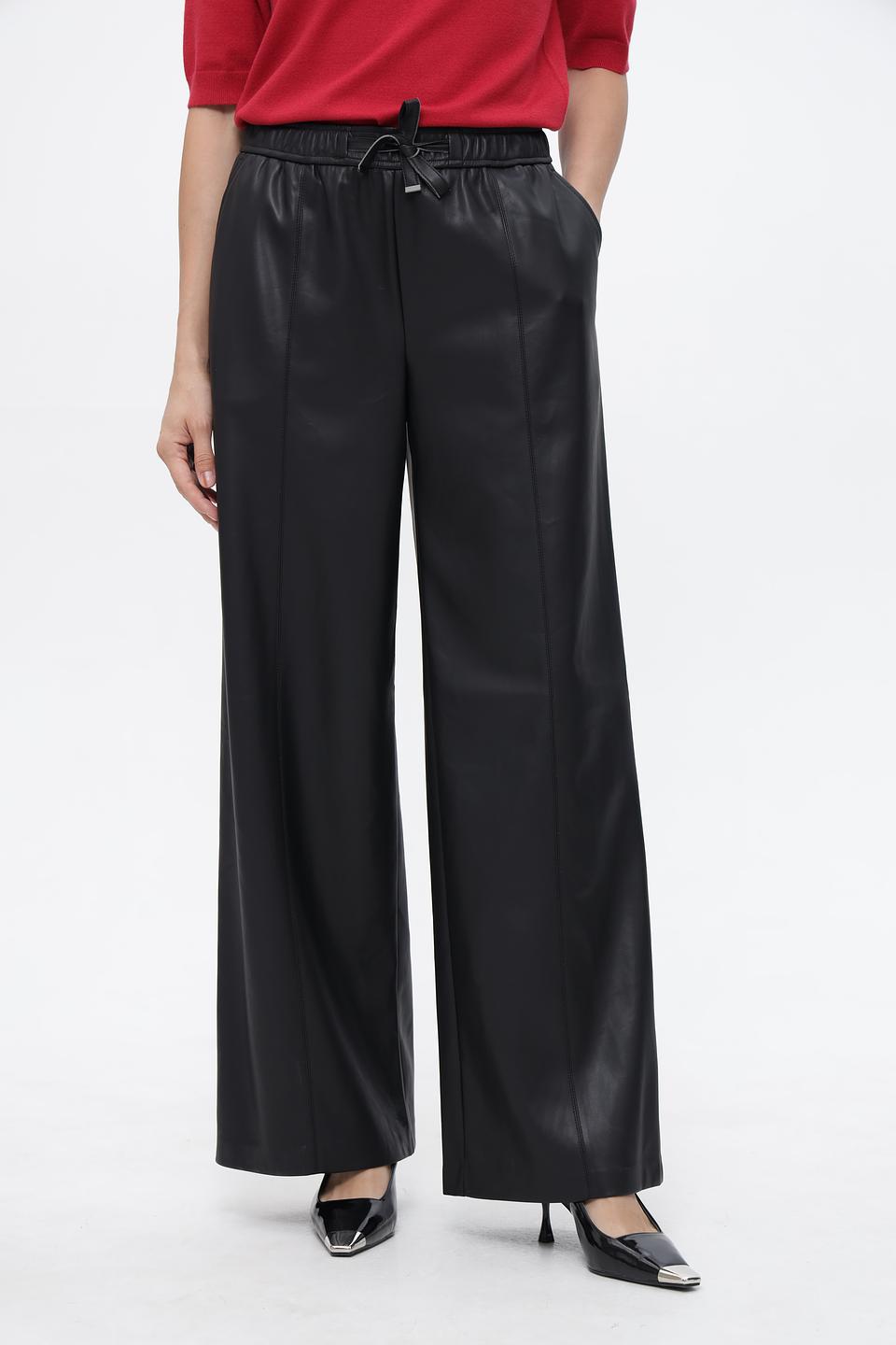 Брюки Lecomte из экокожи черные