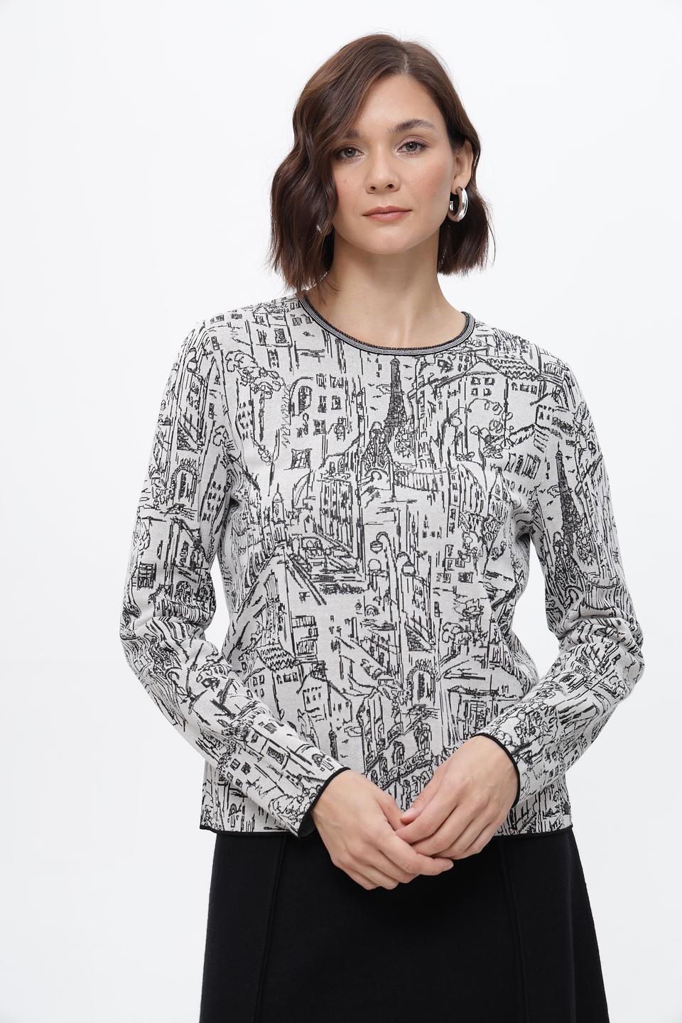 Пуловер Marc Cain с принтом