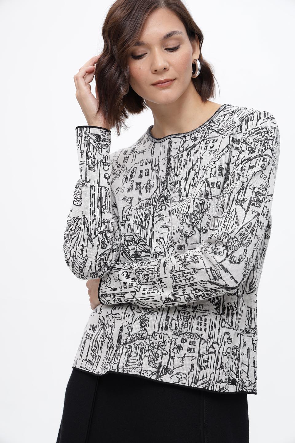 Пуловер Marc Cain с принтом